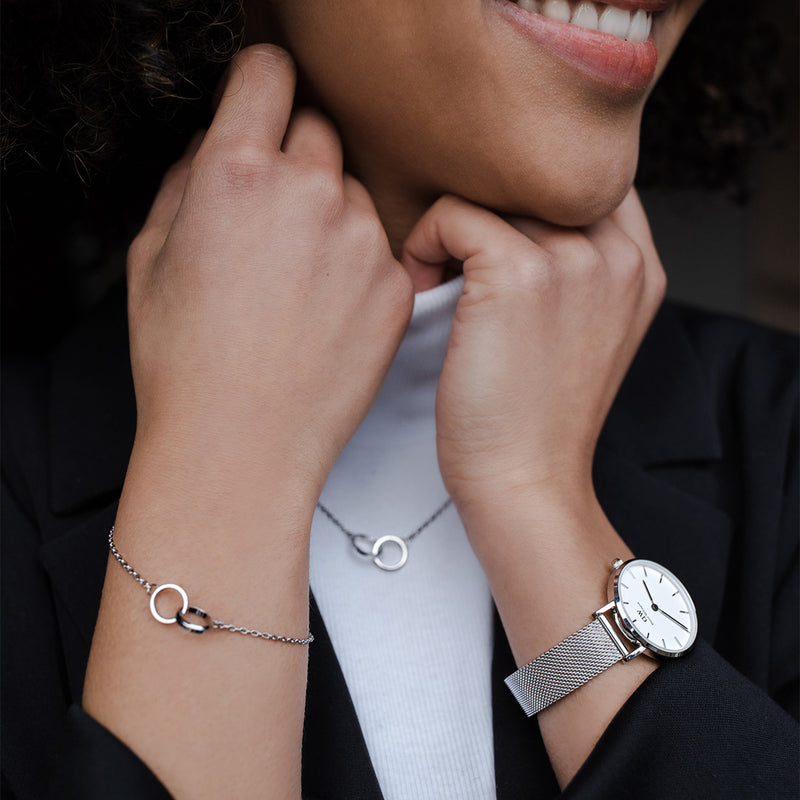 Petite Sterling White Silver Watch