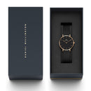 Petite Ashfield Black Rose Gold Watch