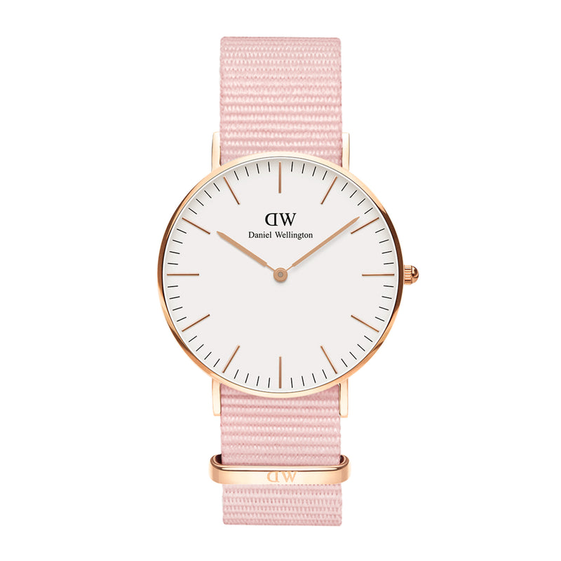 Reloj clásico Rosewater blanco dorado rosa