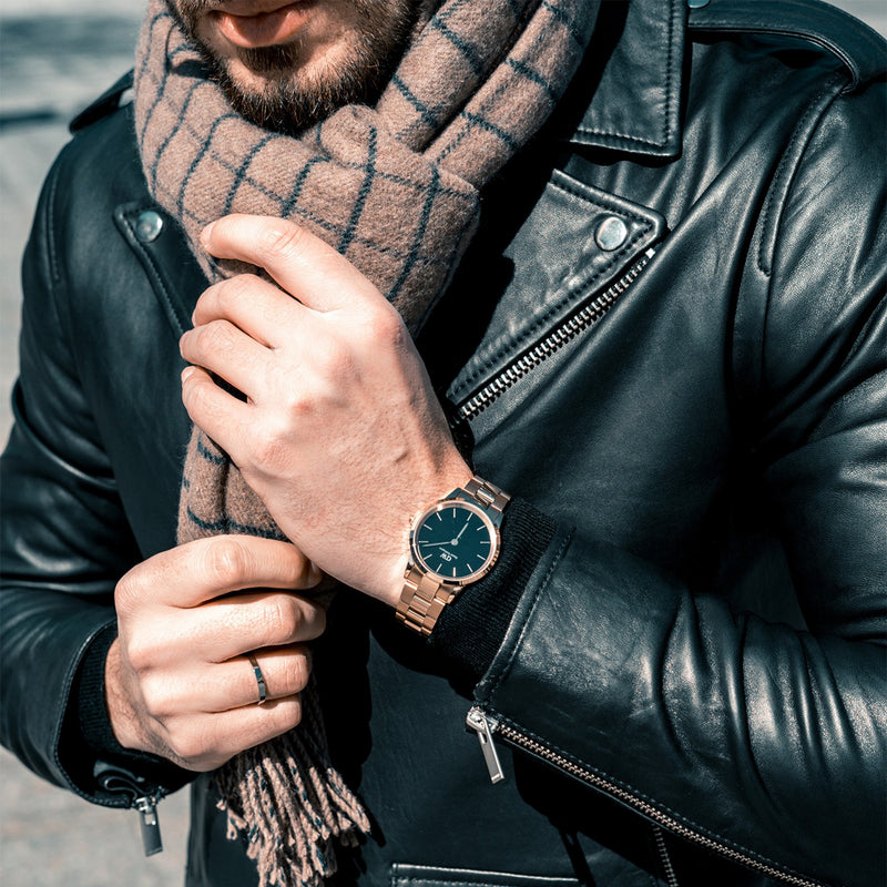 Reloj Iconic Link Negro Oro Rosa