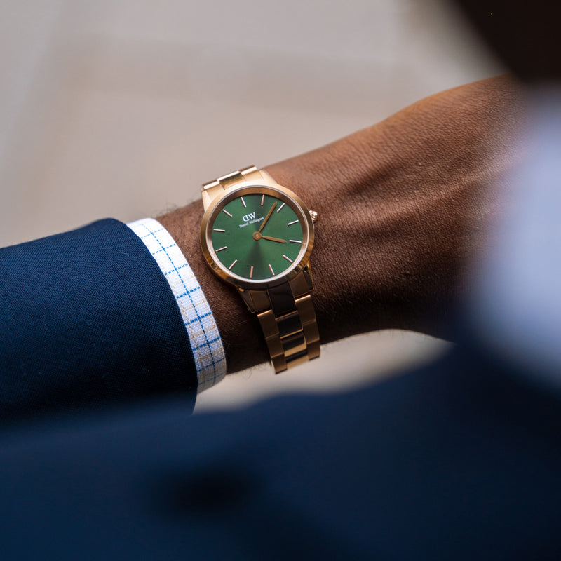 Iconic Link Emerald Green Rose Gold Watch