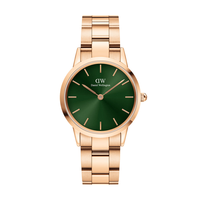 Iconic Link Emerald Green Rose Gold Watch