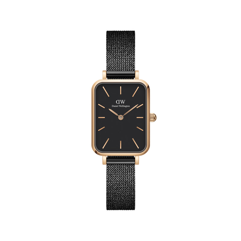Quadro Pressed Ashfield Black Rose Gold Watch