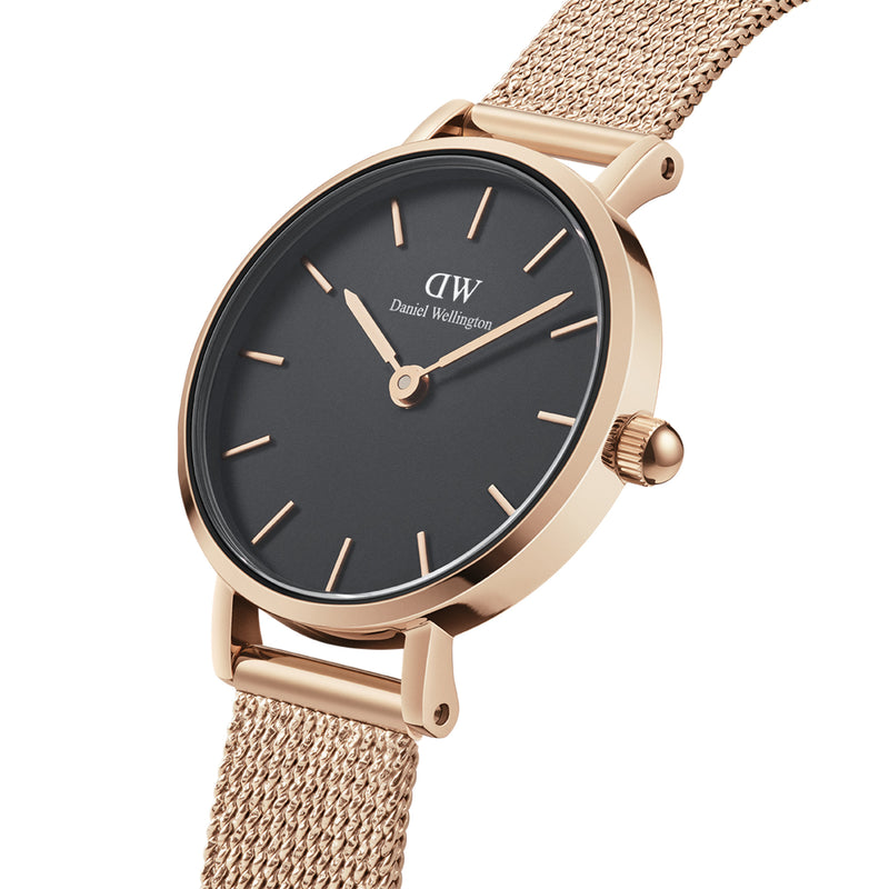 Montre Petite Pressed Melrose Rose Gold Black