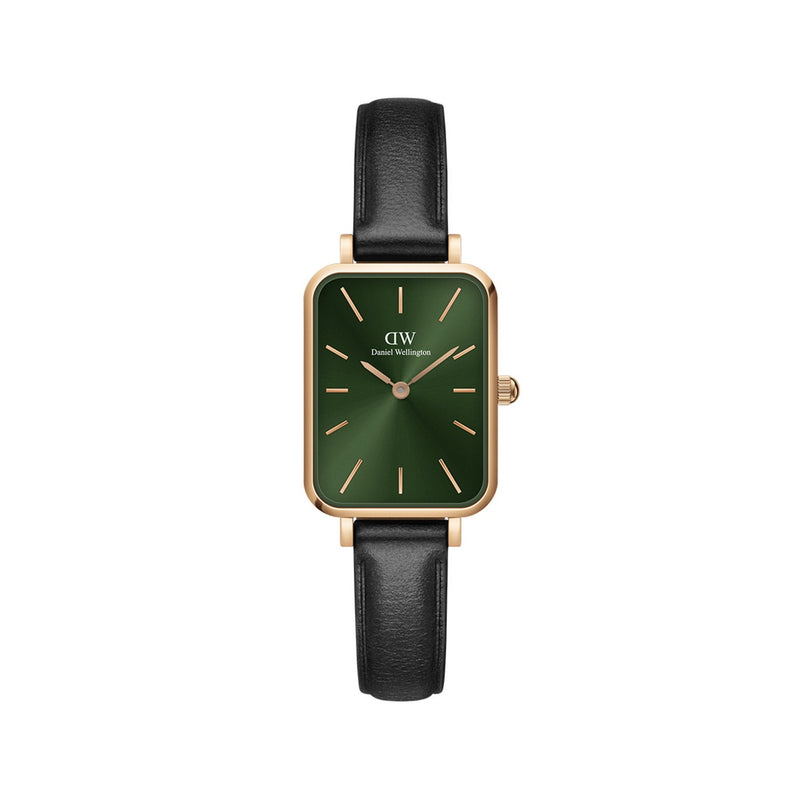 Reloj Quadro Pressed Sheffield de oro rosa verde esmeralda