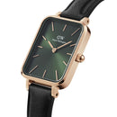 Reloj Quadro Pressed Sheffield de oro rosa verde esmeralda