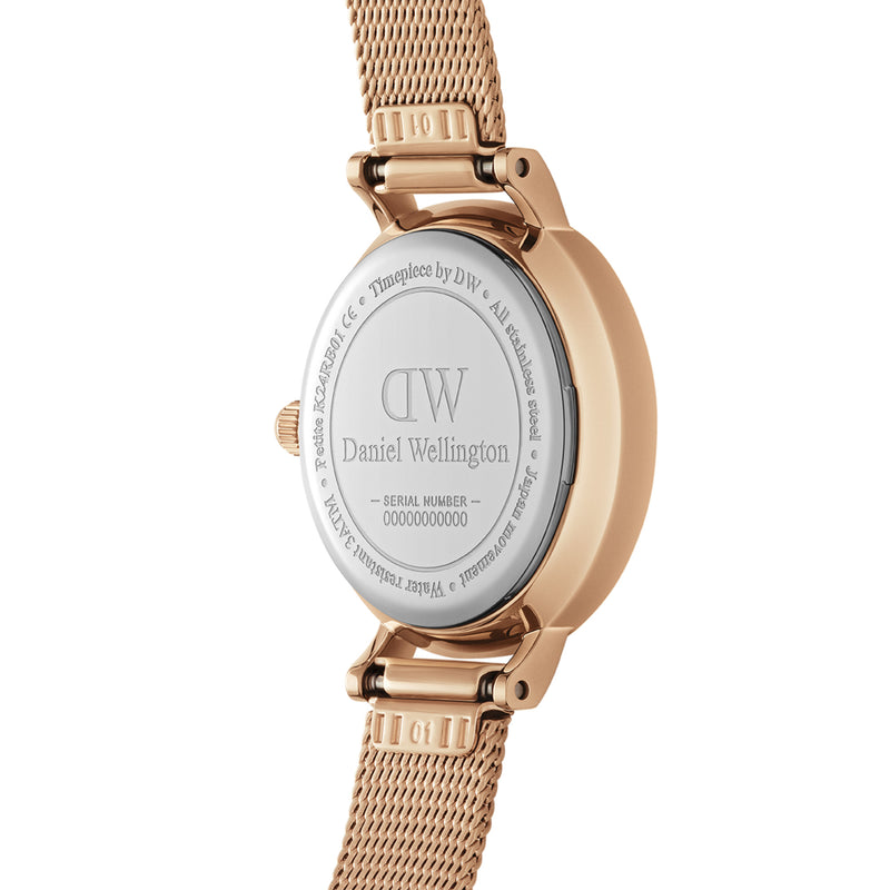 Petite Pressed Melrose White Rose Gold Watch