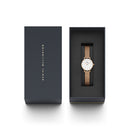Petite Pressed Melrose White Rose Gold Watch