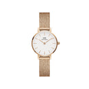 Petite Pressed Melrose White Rose Gold Watch
