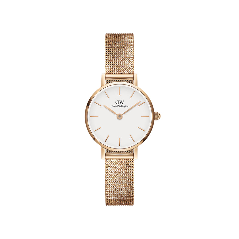 Petite Pressed Melrose White Rose Gold Watch