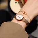 Petite Pressed Melrose White Rose Gold Watch