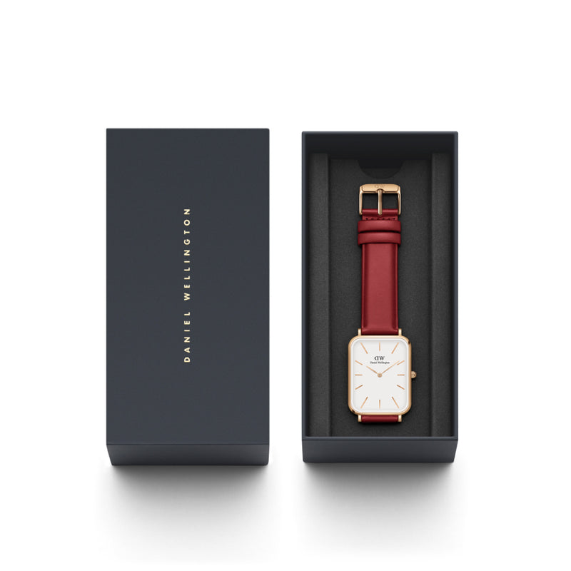 Quadro Pressed Suffolk White Rose Gold Watch
