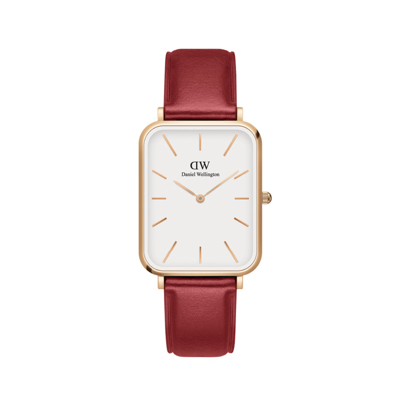 Quadro Pressed Suffolk White Rose Gold Watch