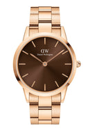 Montre Iconic Link Amber Brown Rose Gold