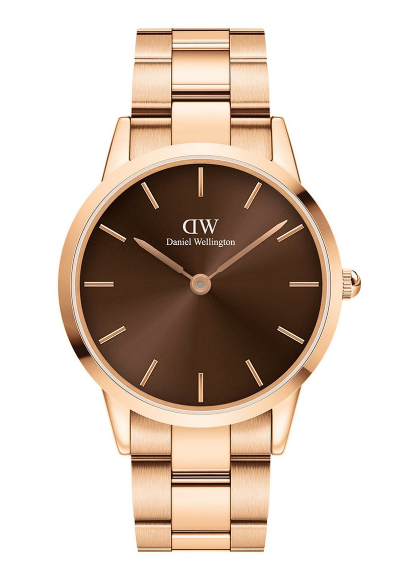 Montre Iconic Link Amber Brown Rose Gold