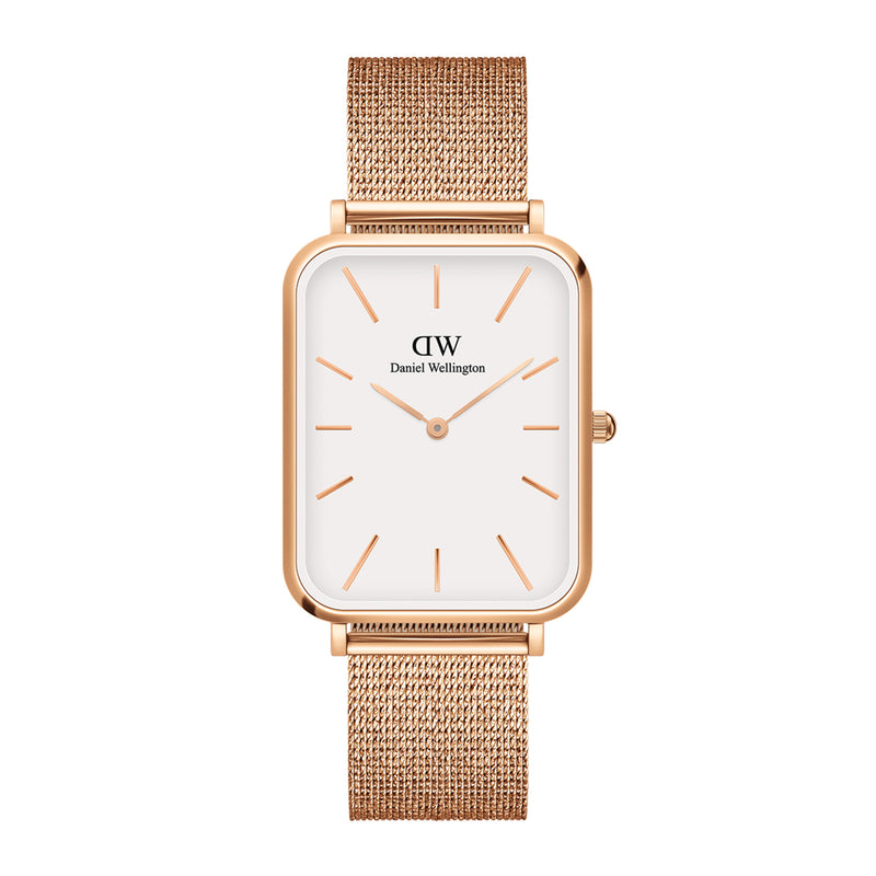 Reloj Quadro Pressed Melrose en oro rosa y blanco