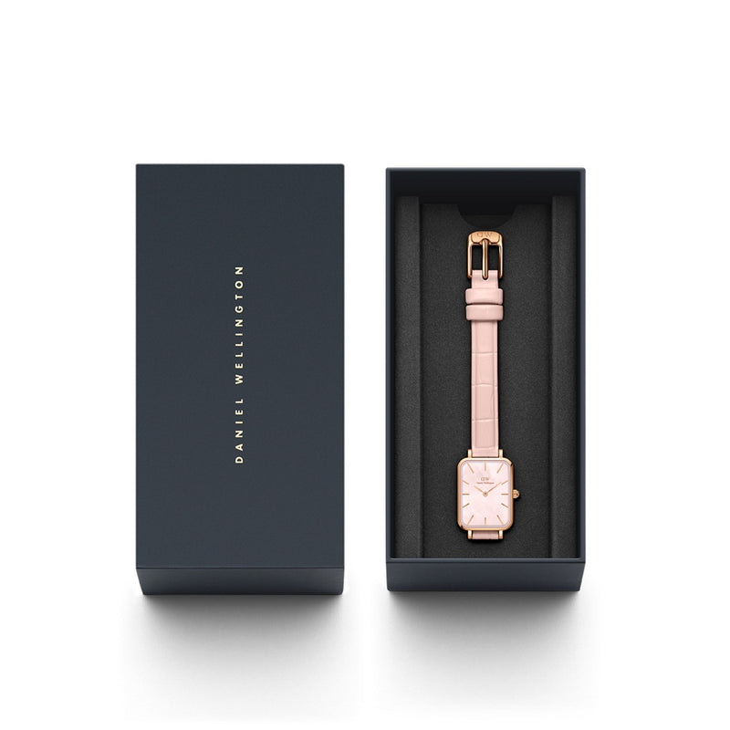 Reloj Quadro Pressed Rouge de nácar rosa en oro rosa