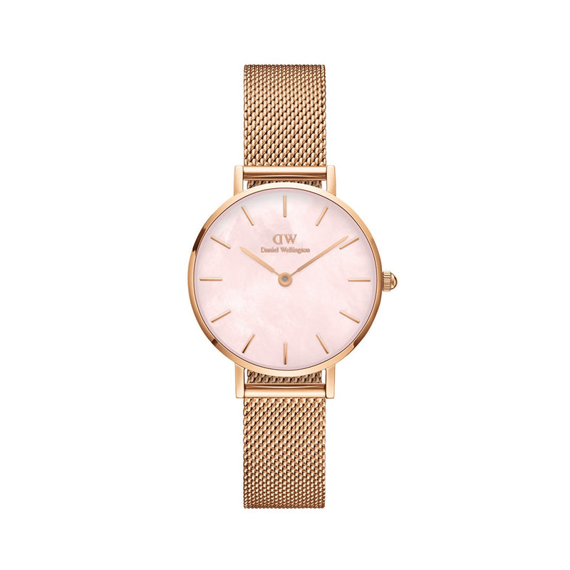 Reloj Petite Melrose Pearl de nácar rosa en oro rosa