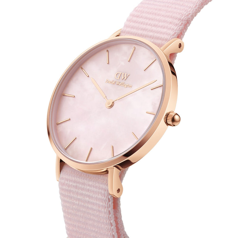 Petite Coral Pink Mother Of Pearl Rose Gold