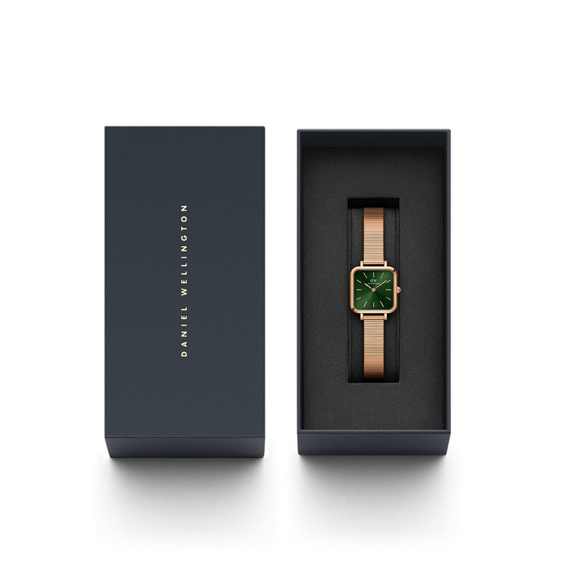 Reloj Quadro Studio verde oro rosa