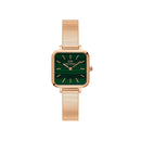 Reloj Quadro Studio verde oro rosa
