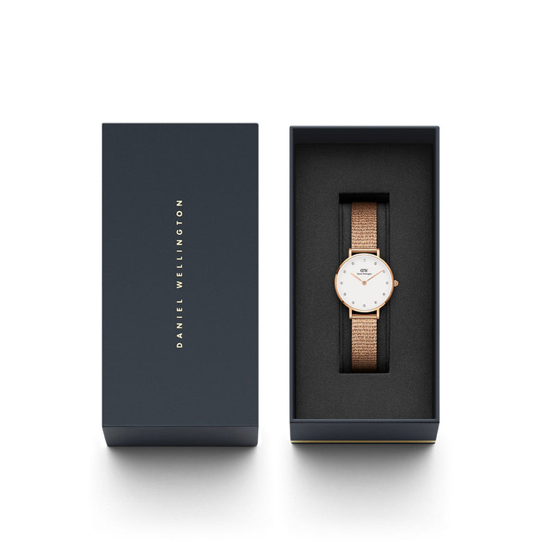 Reloj Petite Lumine Pressed Melrose Eggshell de oro rosa blanco