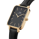 Quadro Pressed Sheffield Black Gold Watch