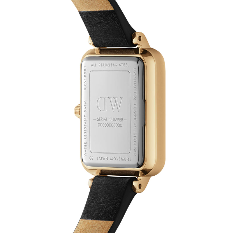 Quadro Pressed Sheffield Black Gold Watch