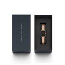 Reloj Quadro Lumine de nácar negro piano prensado en oro rosa