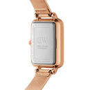 Reloj Quadro Lumine de nácar negro piano prensado en oro rosa