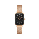 Reloj Quadro Lumine de nácar negro piano prensado en oro rosa