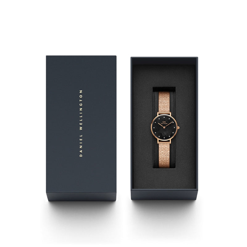 Petite Lumine Pressed Piano Black Mother Of Pearl Rose Gold