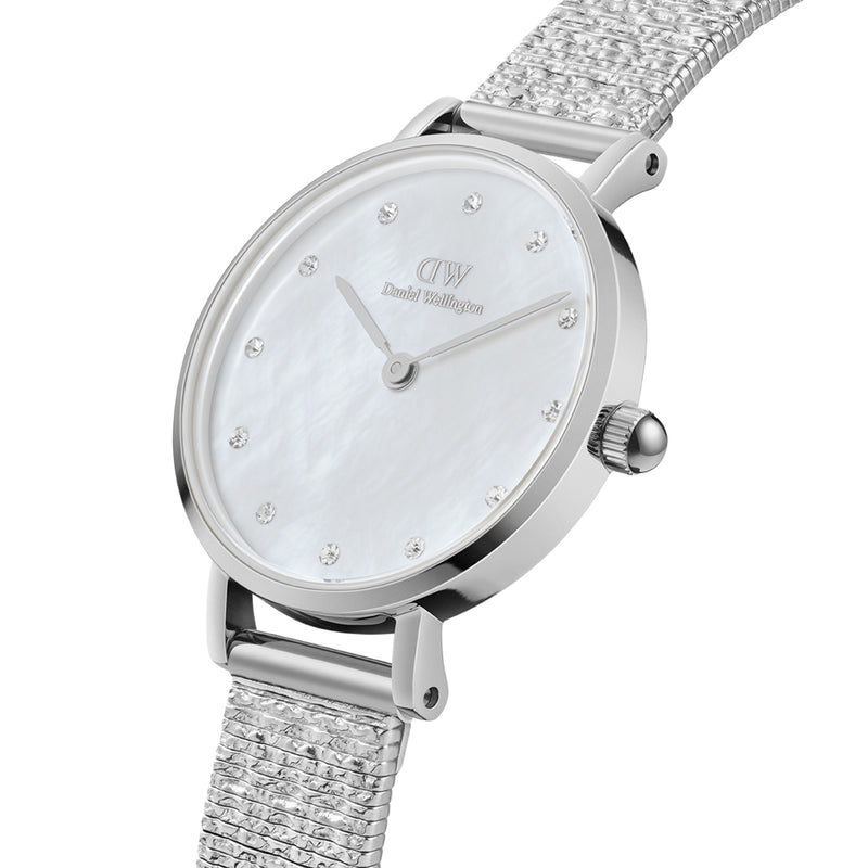 Reloj Petite Lumine Mop blanco plateado