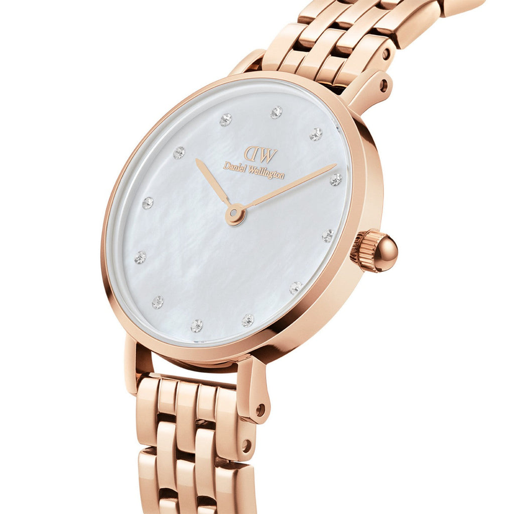 Reloj Petite Lumine 5 Link Melrose White Mother Of Pearl Rose Gold
