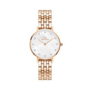 Petite Lumine 5 Link Watch Melrose White Mother Of Pearl Rose Gold