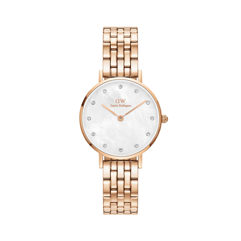 Reloj Petite Lumine 5 Link Melrose White Mother Of Pearl Rose Gold