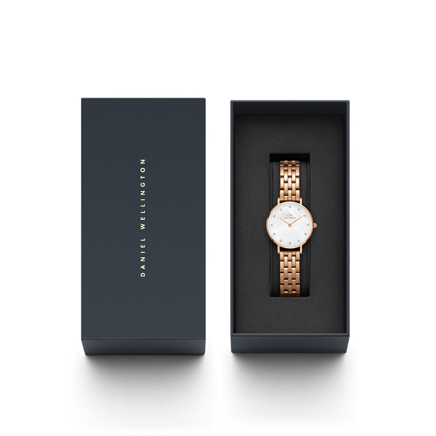 Reloj Petite Lumine 5 Link Melrose White Mother Of Pearl Rose Gold