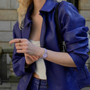 Montre Petite Purple Leather Rose Gold Purple Mop