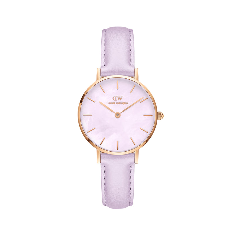 Montre Petite Purple Leather Rose Gold Purple Mop