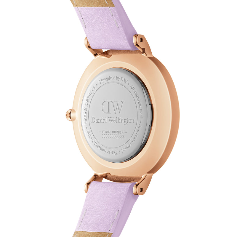 Montre Petite Purple Leather Rose Gold Purple Mop