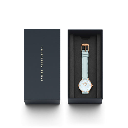 Petite Bluebell Blue Mother Of Pearl Rose Gold