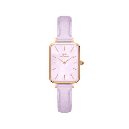 Montre Quadro Purple Leather Rose Gold Purple Mop