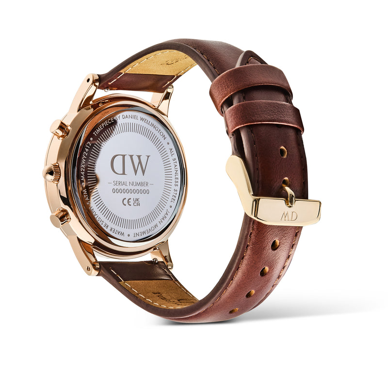 Iconic Chronograph St Mawes Rose Gold Amber Watch
