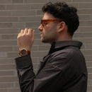 Iconic Chronograph St Mawes Rose Gold Amber Watch