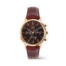 Iconic Chronograph St Mawes Rose Gold Amber Watch