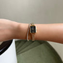 Montre Quadro Mini Everose Goldold Onyx