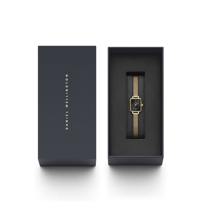 Montre Quadro Mini Everose Goldold Onyx