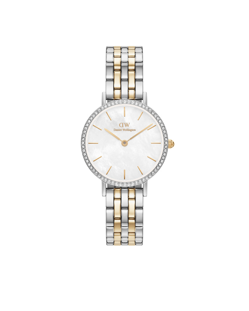 Montre Petite Bezel 5-link White Mop Tt G/s