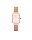 Reloj Quadro Bezel Mesh Pink Mop en oro rosa