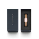 Reloj Quadro Bezel Mesh Pink Mop en oro rosa